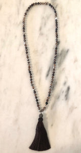 Brown Agate Tassel Necklace