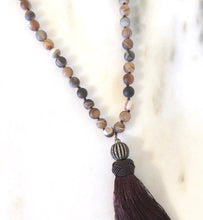 Brown Agate Tassel Necklace