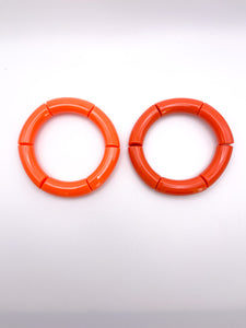 Acrylic Stretch Bracelets | Dark Orange