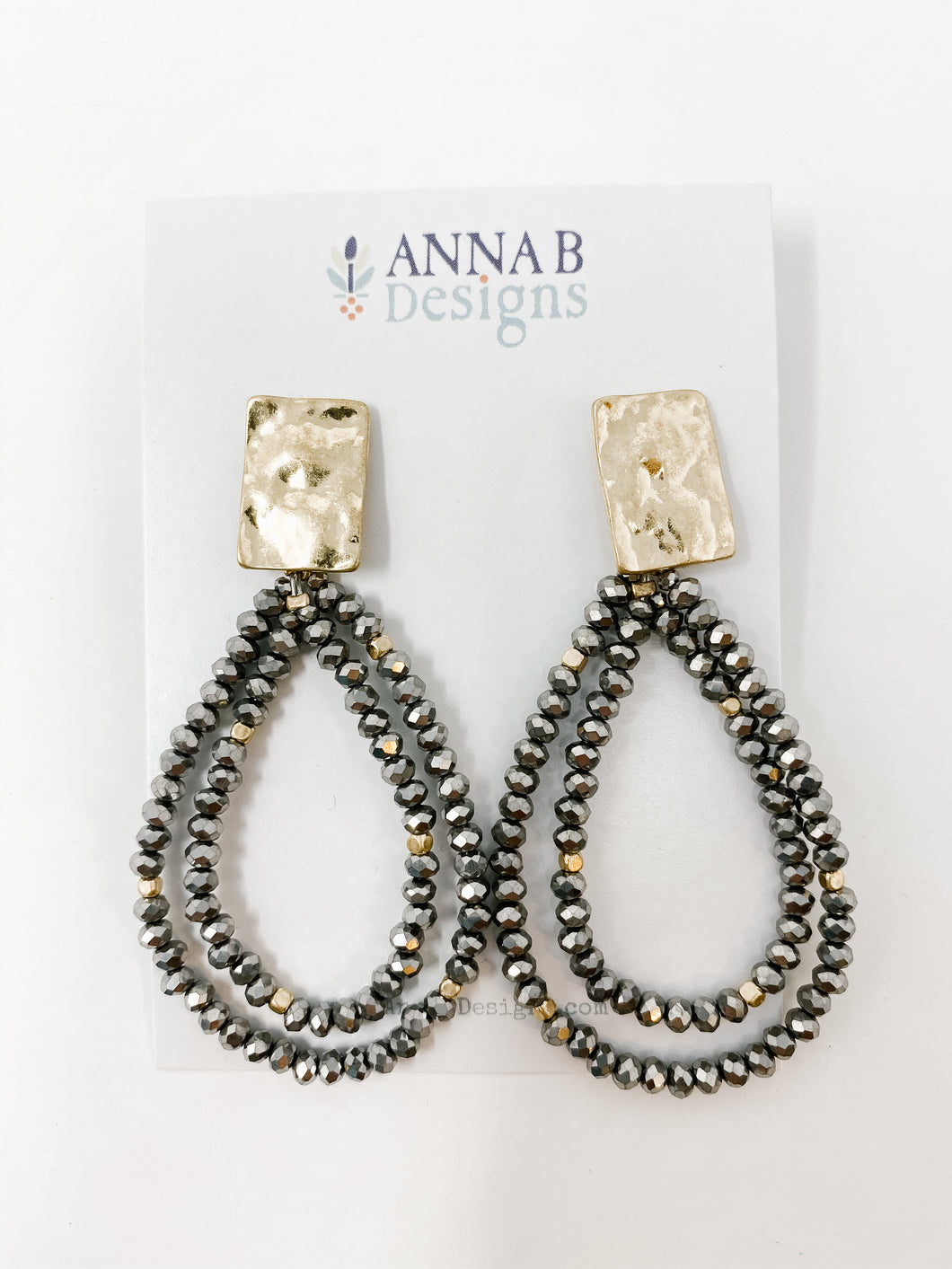 Brooke Beaded Earrings | Pewter