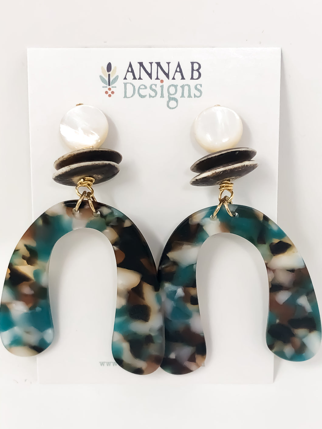 Loli Crescent Earrings  | Teal