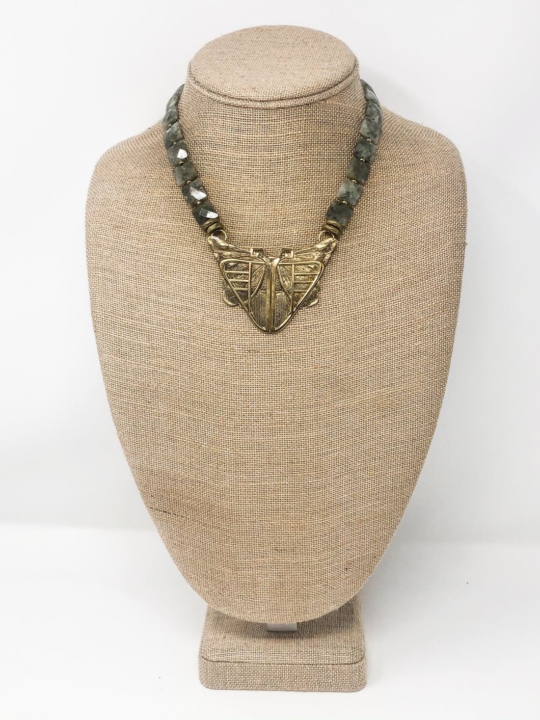 India Brass Moth Necklace