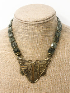 India Brass Moth Necklace