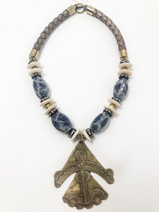 Arlette Brass and Bone Necklace