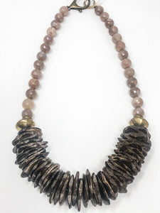 Moonstone Coconut Shell Necklace