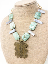 Alora Amazonite and Brass Necklace