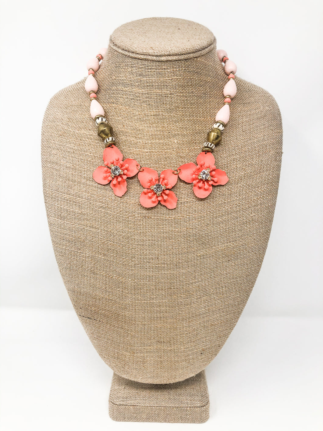 Jade Pink Floral Necklace