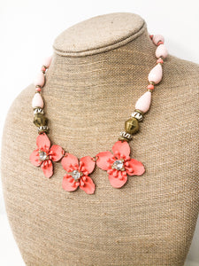 Jade Pink Floral Necklace