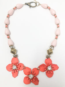 Jade Pink Floral Necklace