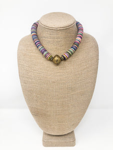 Eliza Brass and Vinyl Necklace