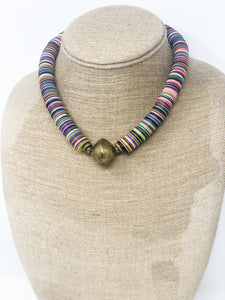 Eliza Brass and Vinyl Necklace