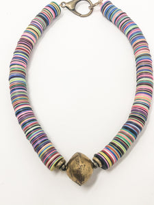Eliza Brass and Vinyl Necklace