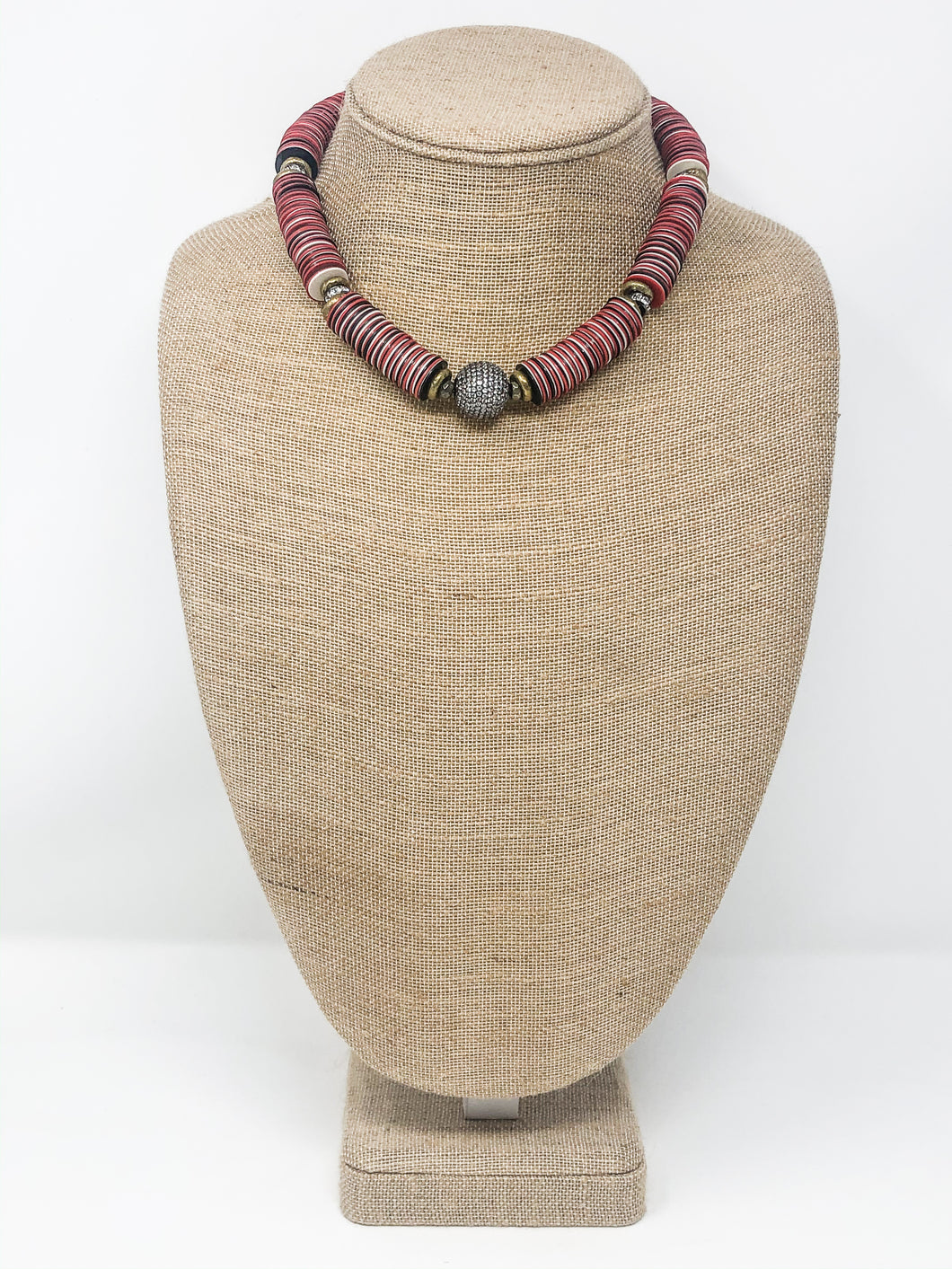 Jasmine African Vinyl Necklace | Multi Color
