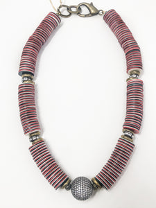 Jasmine African Vinyl Necklace | Multi Color
