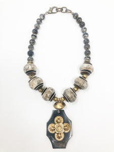 Avalyn Horn Pendant and Brass Necklace
