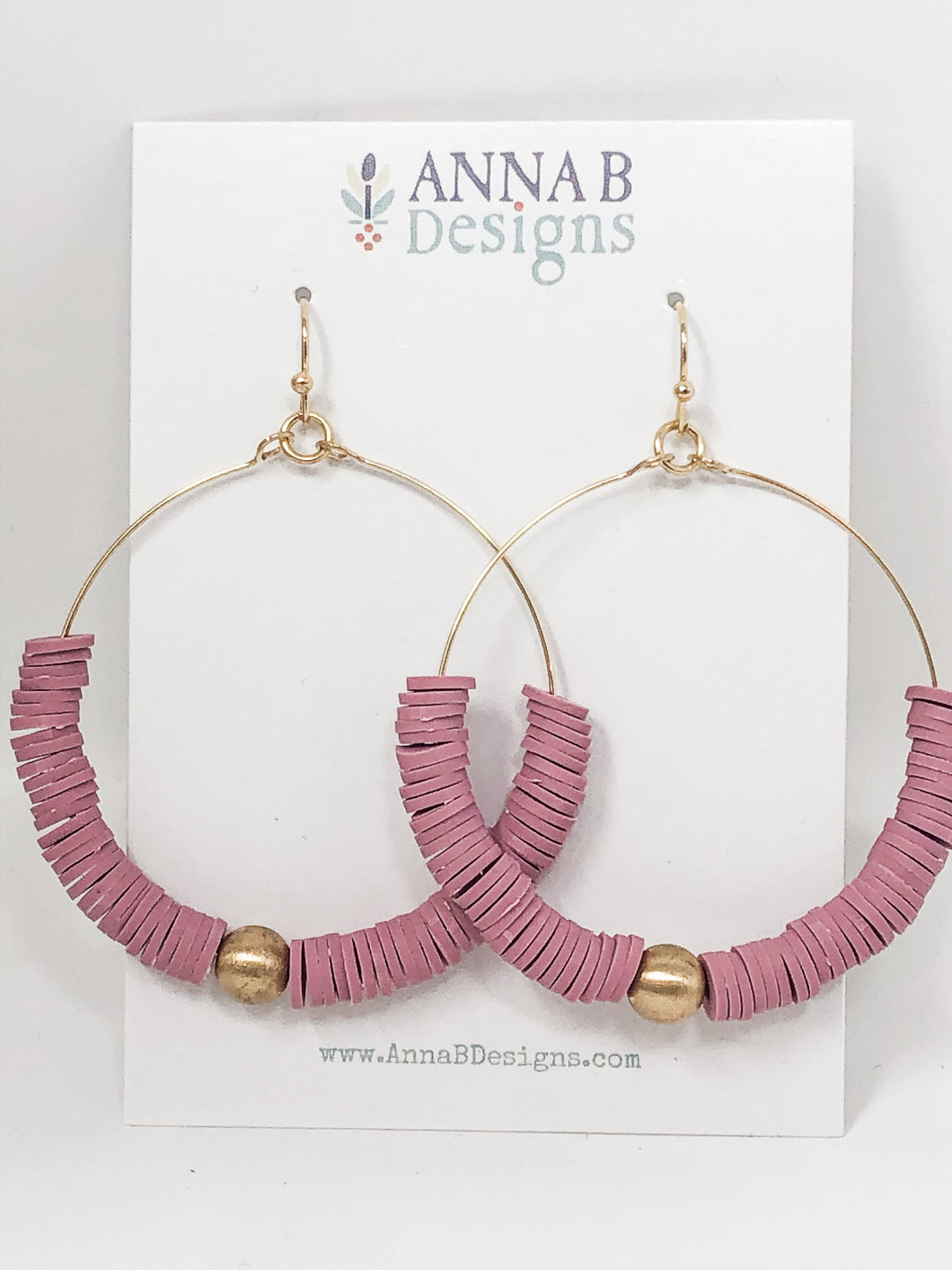 Evie Clay French Hooks | Dusky Rose