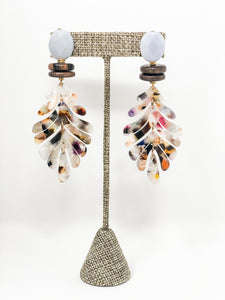 Tamara Acrylic Earrings | White & Multi