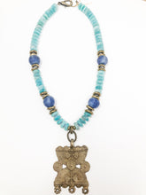 Zoie Blue Agate & Brass Necklace