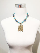 Zoie Blue Agate & Brass Necklace