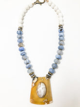 Noemi Buffalo Horn & Agate Necklace | Light Blue