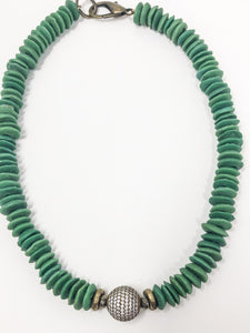 Anahi African Glass Necklace | Green