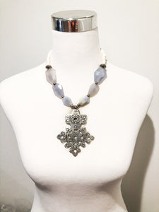 Ellen Blue Lace Agate Necklace