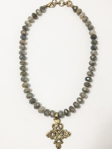Meredith Brass Pendant Necklace