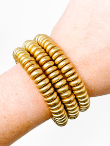 Wooden Stretch bracelet | Gold
