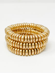 Wooden Stretch bracelet | Gold