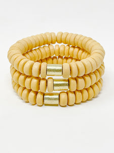 Wooden Stretch bracelet | Canary