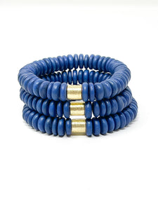 Wooden Stretch bracelet | Dark Blue