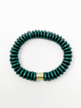 Wooden Stretch bracelet | Dark green