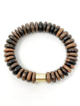 Wooden Stretch bracelet | Dark Brown Burl