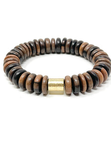 Wooden Stretch bracelet | Dark Brown Burl