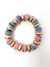 Multicolor Clay Stretch Bracelet