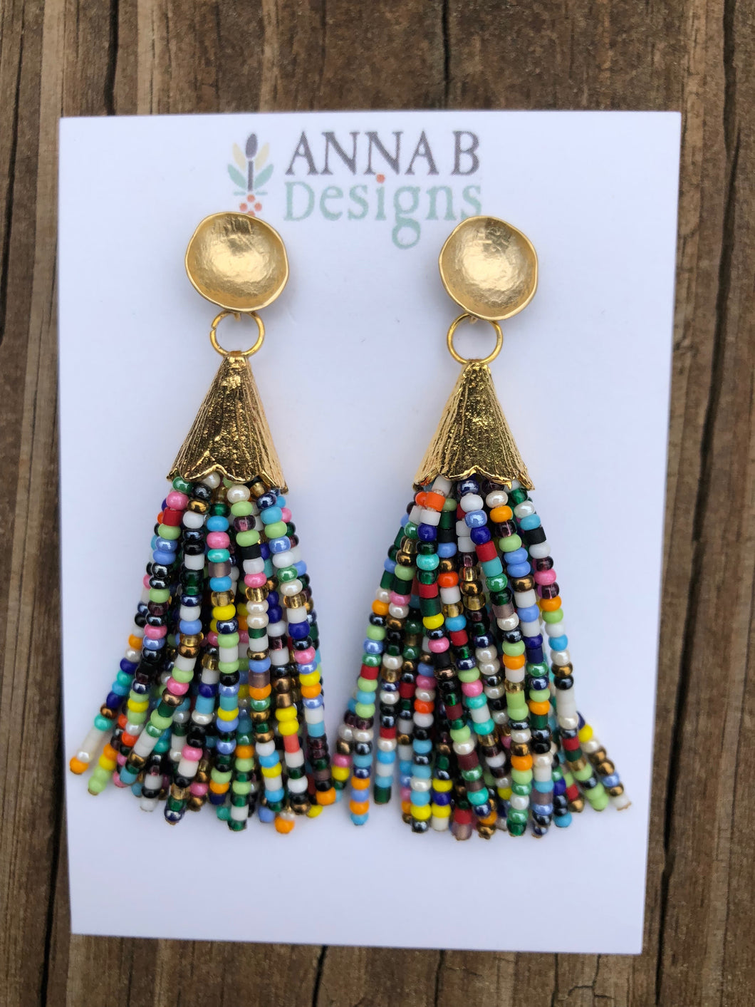 Beaded Tassel Earrings- Multi