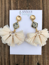 Raffia Fan Earrings- Ivory