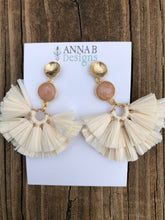 Raffia Fan Earrings-Ivory