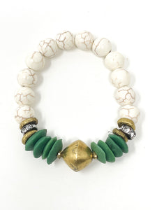 Cam Beaded Bracelet | Emerald Green