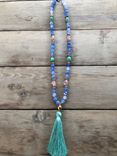 Blue Chalcedony Tassel Necklace