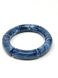 Acrylic Stretch Bracelets | Navy Swirl
