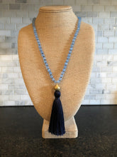 Navy tassel necklace