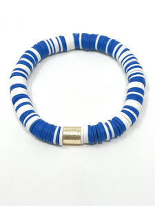 Clay bracelets | Blue + White