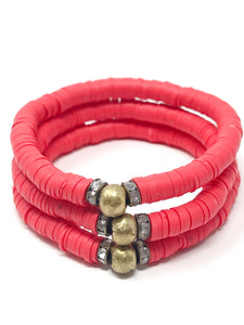 Clay Bracelets | Red