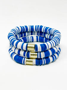 Clay bracelets | Blue + White
