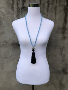 Navy tassel necklace