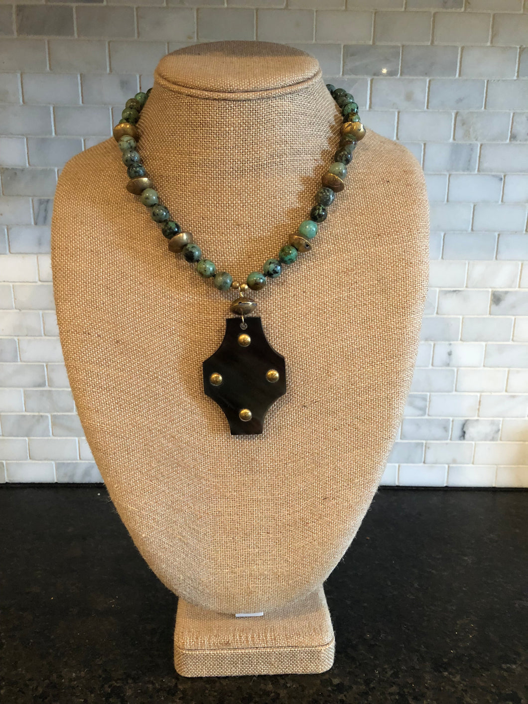 Studded Horn Necklace