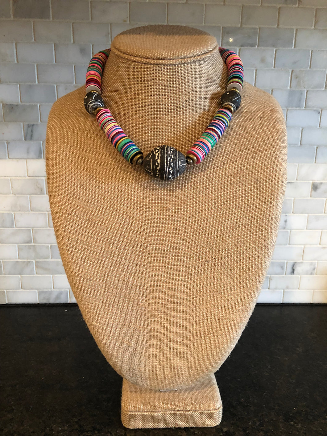 African Vinyl Necklace