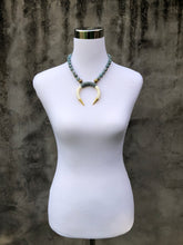 Suede wrapped bone necklace