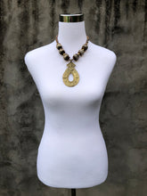 Bone Necklace with African Brass Pendant